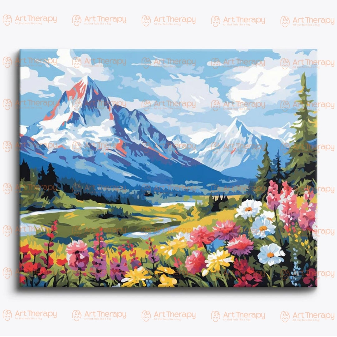 PCN 32 :Alpine Blossom Valley 🏔️🌸 – Art Therapy