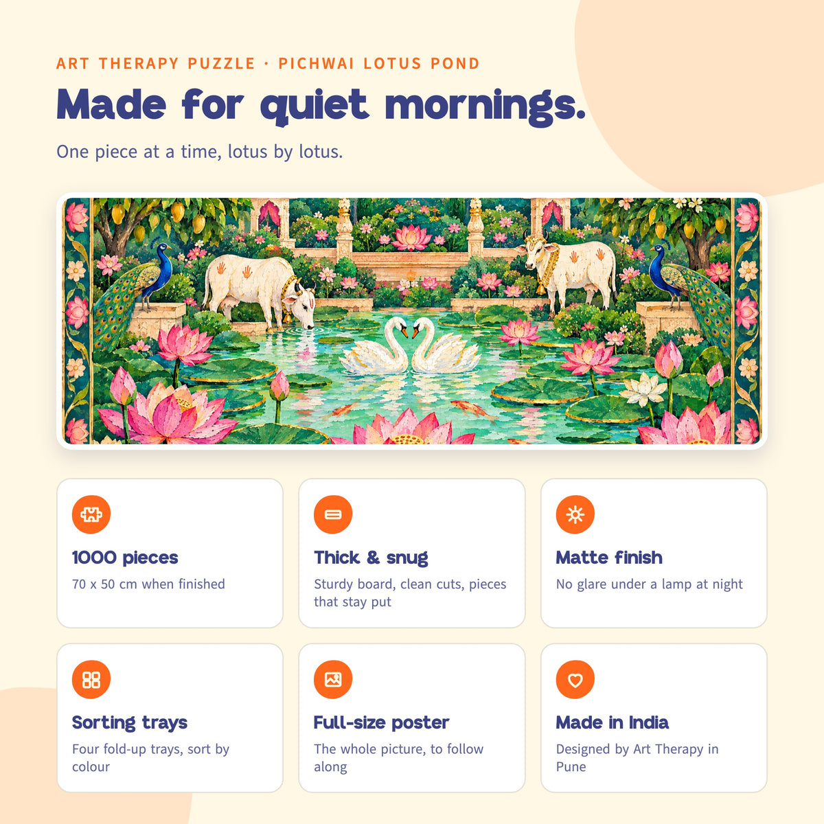 P5 : Pichwai Lotus Pond 🪷 1000 Piece Jigsaw Puzzle 🧩