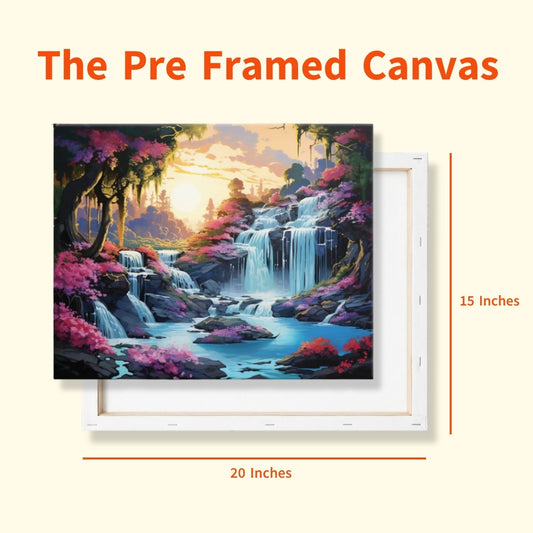 PCN 5(F) Floral Cascade: Waterfall of Blooms Painting 🌸 Frame