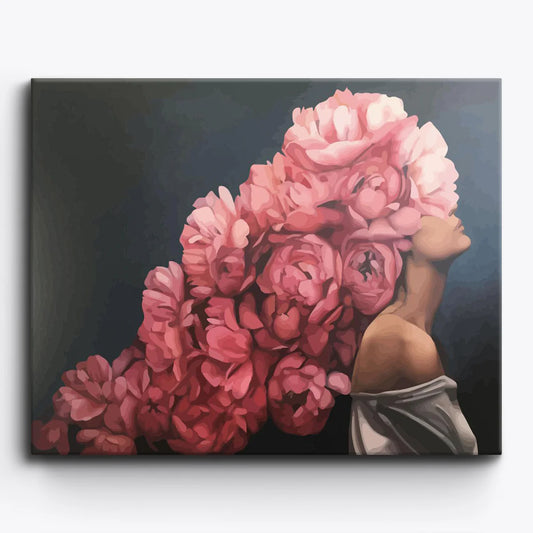 Floral Majesty: Woman with Flower Crown Painting 🌸👑
