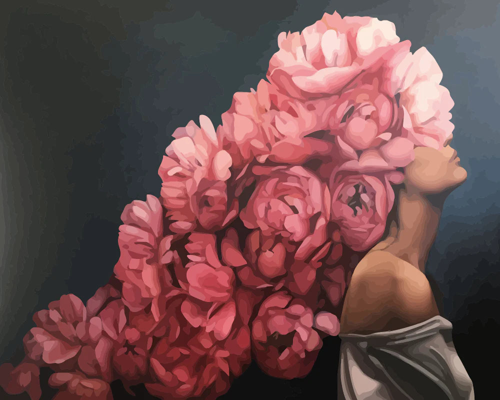 Floral Majesty: Woman with Flower Crown Painting 🌸👑