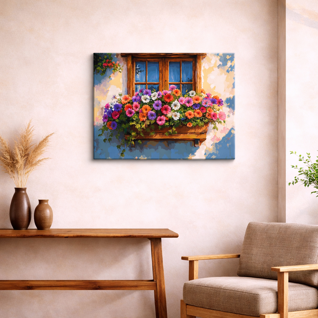 PCN 34 :🌸 Flowers at the Heart Window 💖