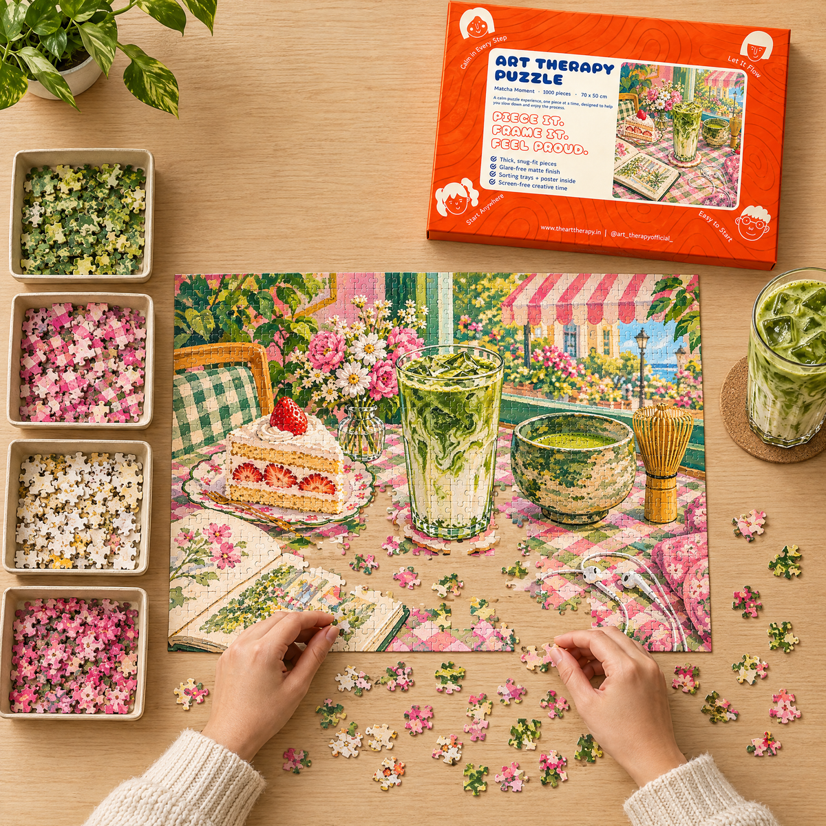 P1 : Matcha Moment 🍵 1000 Piece Jigsaw Puzzle 🧩