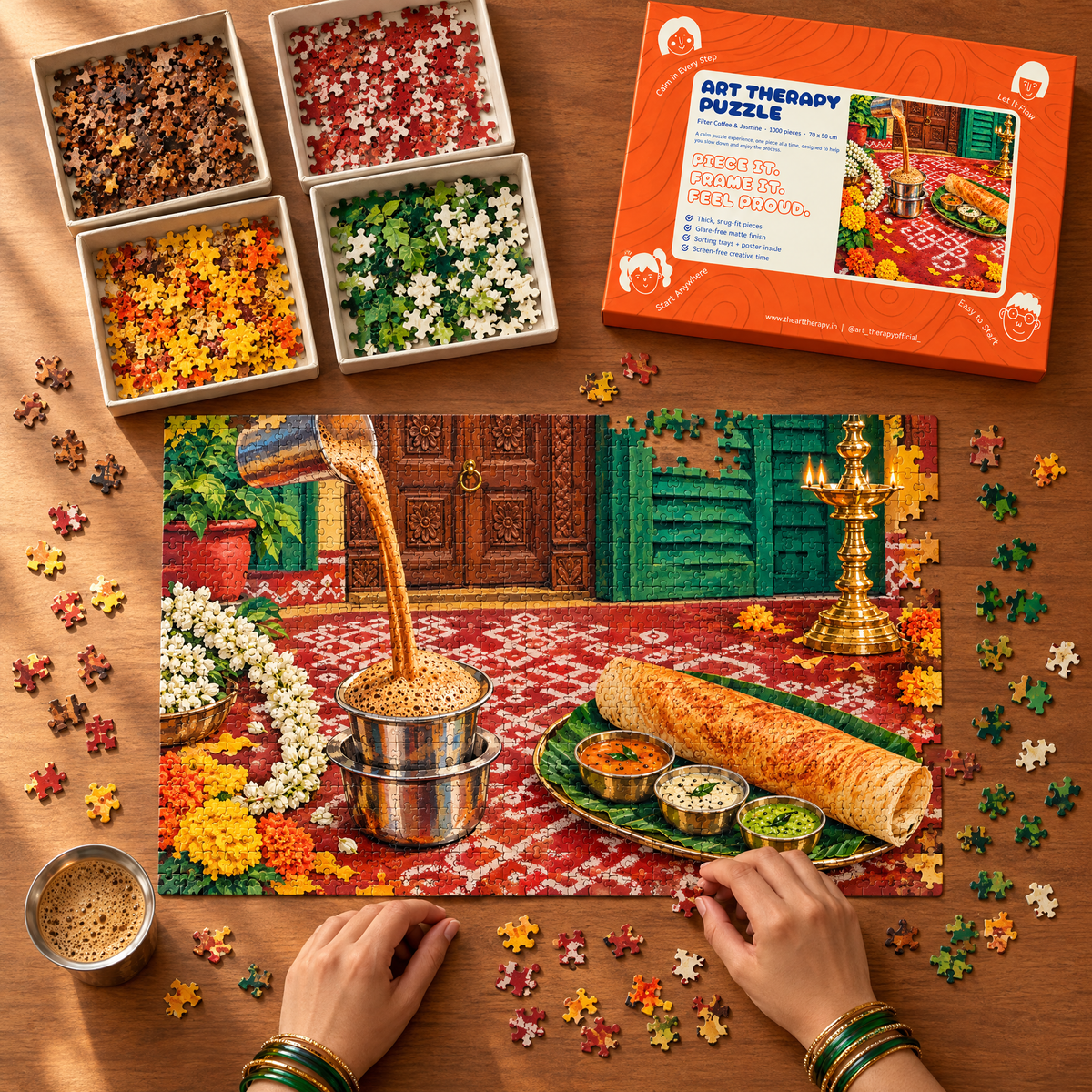 P3 : Filter Coffee & Jasmine ☕ 1000 Piece Jigsaw Puzzle 🧩