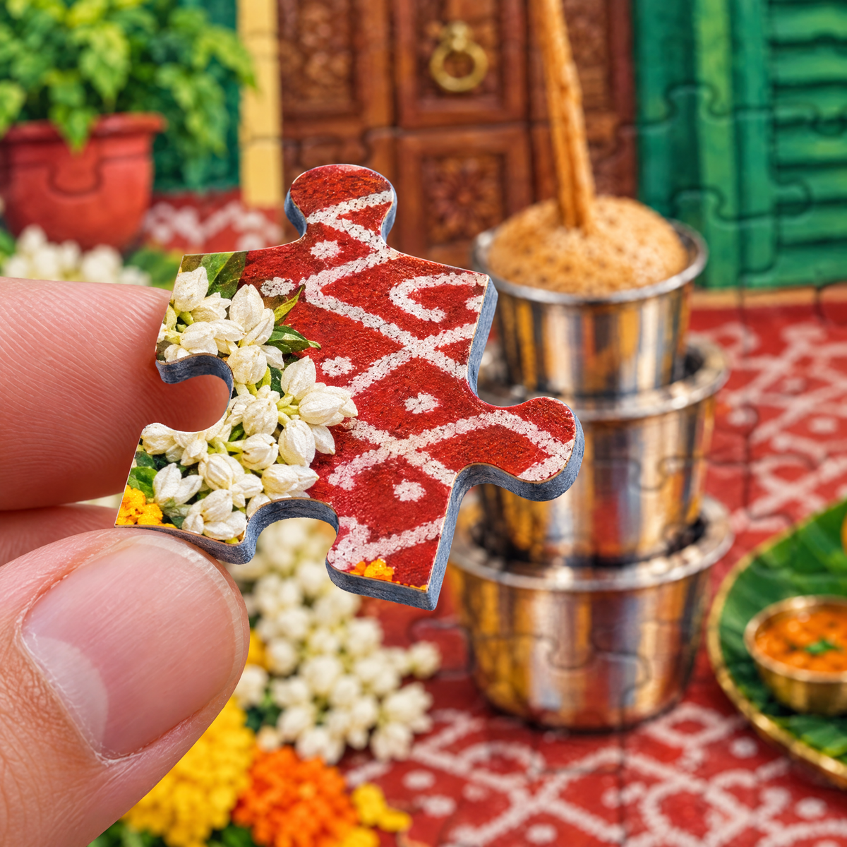P3 : Filter Coffee & Jasmine ☕ 1000 Piece Jigsaw Puzzle 🧩