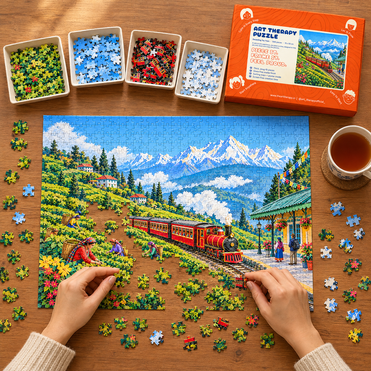 P4 : Darjeeling Toy Train 🚂 1000 Piece Jigsaw Puzzle 🧩