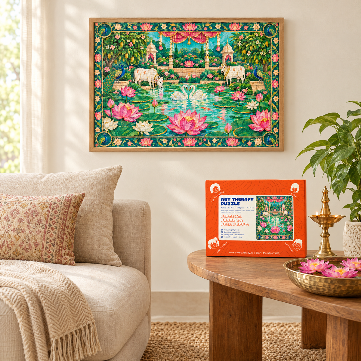 P5 : Pichwai Lotus Pond 🪷 1000 Piece Jigsaw Puzzle 🧩