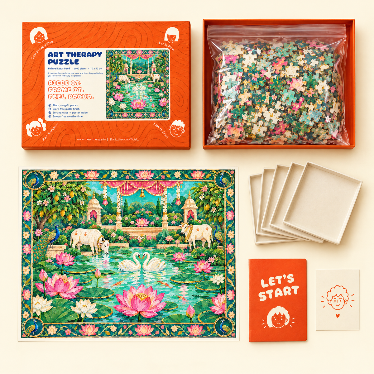 P5 : Pichwai Lotus Pond 🪷 1000 Piece Jigsaw Puzzle 🧩