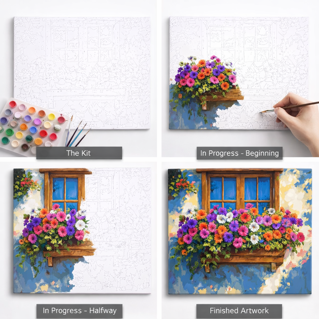 PCN 34 :🌸 Flowers at the Heart Window 💖